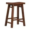 Boraam Industries, Inc. Sonoma Saddle Seat Counter Stool, Chestnut Wire-Brush, 24"h, Single