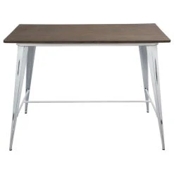Lumisource Oregon Industrial Counter Table, Vintage White/Espresso -CHAMPRO shop 44a1c0440b327066 8506 w800 h800 b1 p0