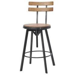 GDFStudio GDF Studio Poe Anique Finish Firwood Height Adjustable Bar Stool