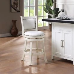 Boraam Industries, Inc. Boraam Bristol Hardwood Swivel Stool With Distressed White Finish 42424 -CHAMPRO shop 4611eb16020a857b 3602 w800 h800 b0 p0