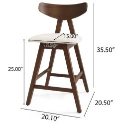 GDFStudio Sunapee Fabric Upholstered Wood Counter Stools, Set Of 2, Light Beige/Walnut -CHAMPRO shop 46c1c9ad0221ab14 7720 w800 h800 b1 p0