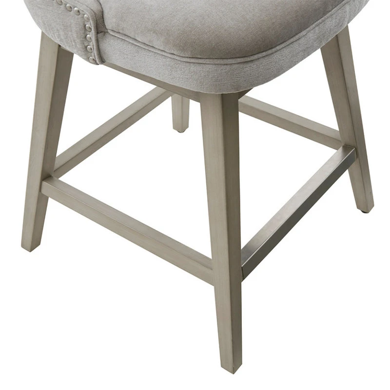 Olliix Madison Park Emmett 25.75" Swivel Counter Stool, Light Grey 9 Olliix Madison Park Emmett 25.75" Swivel Counter Stool, Light Grey - Image 9