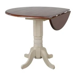 Sunset Trading Andrew 42" Round Extending Dropleaf Pub Table White/Chestnut Wood -CHAMPRO shop 470151d901ae59df 7406 w800 h800 b1 p0