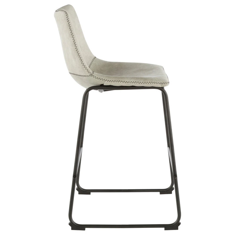 Lumisource Duke 26" Counter Stool, Black, Set Of 2, Light Gray Cowboy Fabric, Bl 2 Lumisource Duke 26" Counter Stool, Black, Set Of 2, Light Gray Cowboy Fabric, Bl - Image 2