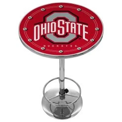 Trademark Gameroom NCAA Chrome Pub Table, Ohio State University, Red Logo