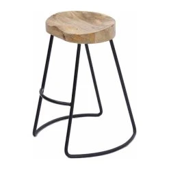 Benzara, Woodland Imprts, The Urban Port The Urban Port 24" Contemporary Wood Saddle Seat Small Barstool In Brown/Black