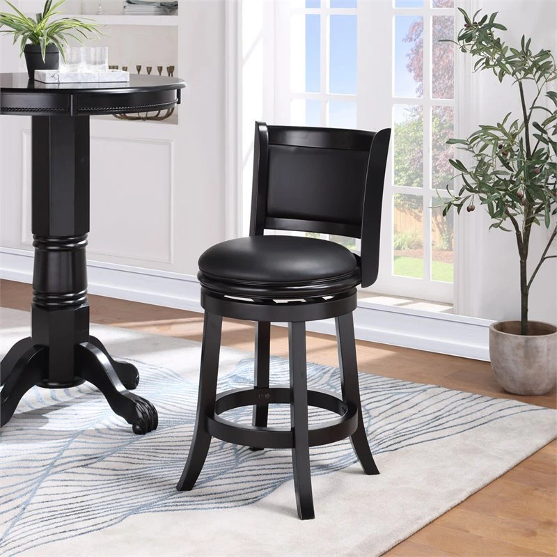 Boraam Industries, Inc. Boraam Augusta 24" Swivel Counter Stool In Black 4 Boraam Industries, Inc. Boraam Augusta 24" Swivel Counter Stool In Black - Image 4