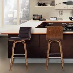 Armen Living Vienna Contemporary Swivel Bar Stool, Counter Height, Brown -CHAMPRO shop 4b01be78005133d7 1695 w800 h800 b0 p0