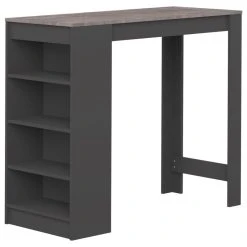 Symbiosis Aravis Dining Bar Table, Black / Concrete Look