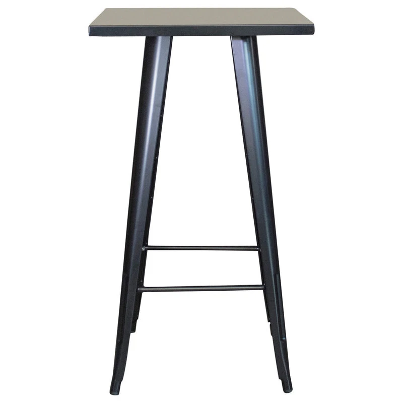 Amerihome Loft Black Metal Pub Table With Metal Top 2 Amerihome Loft Black Metal Pub Table With Metal Top - Image 2