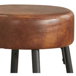 Duhome Elegant Lifestyle Minimalist Round Bar Stools, Yellowish Brown Faux Leather- 2 Pcs, 24 Inch -CHAMPRO shop 4f419d3802ba6d50 9127 w800 h800 b1 p0