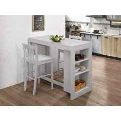 Jofran Tribeca Counter Height Dining Table With Shelving - Ash Grey