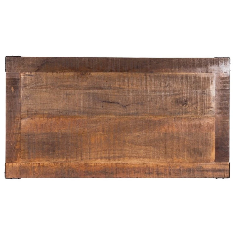 Beaumont Lane Rustic Lodge Industrial Wood And Metal Pub Table In Beige 3 Beaumont Lane Rustic Lodge Industrial Wood And Metal Pub Table In Beige - Image 3