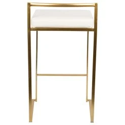 LumiSource Fuji Counter Stool Set Of 2, White, Gold Frame -CHAMPRO shop 504194bb09037f56 0233 w800 h800 b1 p0