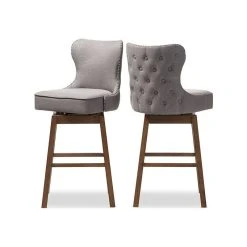 Baxton Studio Gradisca Brown Wood And Tufted Swivel Barstool, Set Of 2, Gray 8 Baxton Studio Gradisca Brown Wood And Tufted Swivel Barstool, Set Of 2, Gray -CHAMPRO shop 5231336a0196a32d 2470 w800 h800 b1 p0