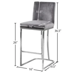 Meridian Furniture Heidi Velvet Stool, Gray 11 Meridian Furniture Heidi Velvet Stool, Gray -CHAMPRO shop 52919ea402741271 4318 w800 h800 b1 p0