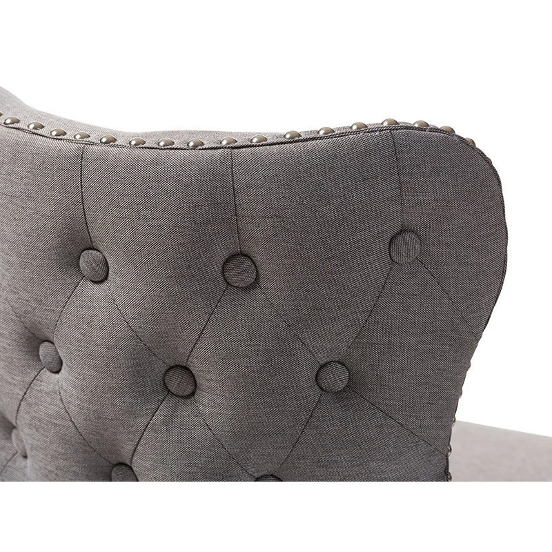 Baxton Studio Gradisca Brown Wood And Tufted Swivel Barstool, Set Of 2, Gray 2 Baxton Studio Gradisca Brown Wood And Tufted Swivel Barstool, Set Of 2, Gray - Image 2