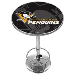 Trademark Gameroom NHL Chrome Pub Table, Watermark, Pittsburgh Penguins