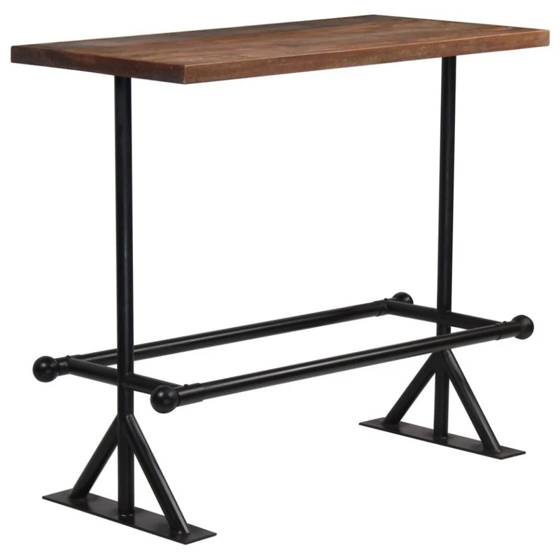 Vida XL International B.V. VidaXL Bar Table Solid Reclaimed Wood Dark Brown 47.2"x23.6"x42.1" Wood Table 7 Vida XL International B.V. VidaXL Bar Table Solid Reclaimed Wood Dark Brown 47.2"x23.6"x42.1" Wood Table - Image 7