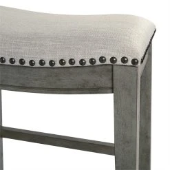 Office Star Products Saddle Wood Stool 24" Gray Fabric And Antique Gray Base And Nailheads 2-pack -CHAMPRO shop 5671cde5005eb83b 3591 w800 h800 b0 p0