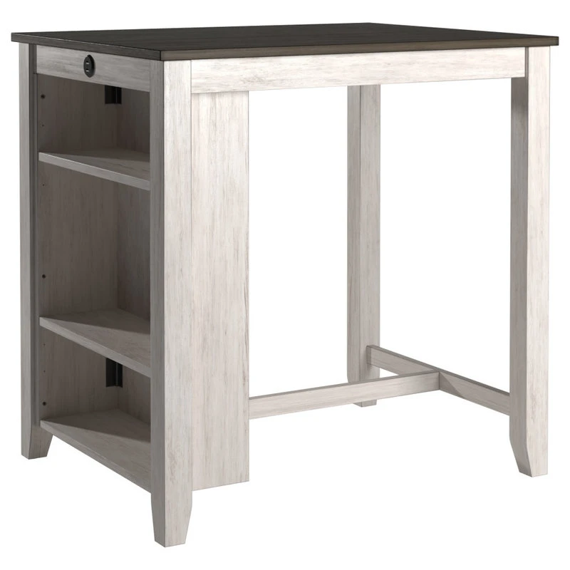 Inspire Q Linwood Wood Counter Height Dining Table With Charging Station, White 1 Inspire Q Linwood Wood Counter Height Dining Table With Charging Station, White