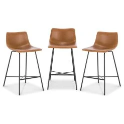 Poly & Bark Poly And Bark Paxton 24" Counter Stool, Set Of 3, Tan