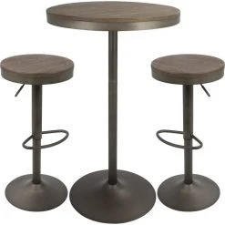LumiSource Dakota Adjustable Bar/Dinette Table, Antique And Brown -CHAMPRO shop 5891742f09c490e7 7000 w800 h800 b1 p0