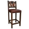 Rancho Collection Hacienda Western Stool, Cowhide, 30" Bar Height