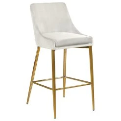 Meridian Furniture Karina Velvet Stool, Set Of 2, Cream, Gold Base -CHAMPRO shop 59c1a8330274150a 8219 w800 h800 b1 p0