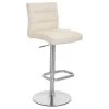 Zuri Furniture Lush Adjustable Height Swivel Bar Stool - Trumpet Base, Cream