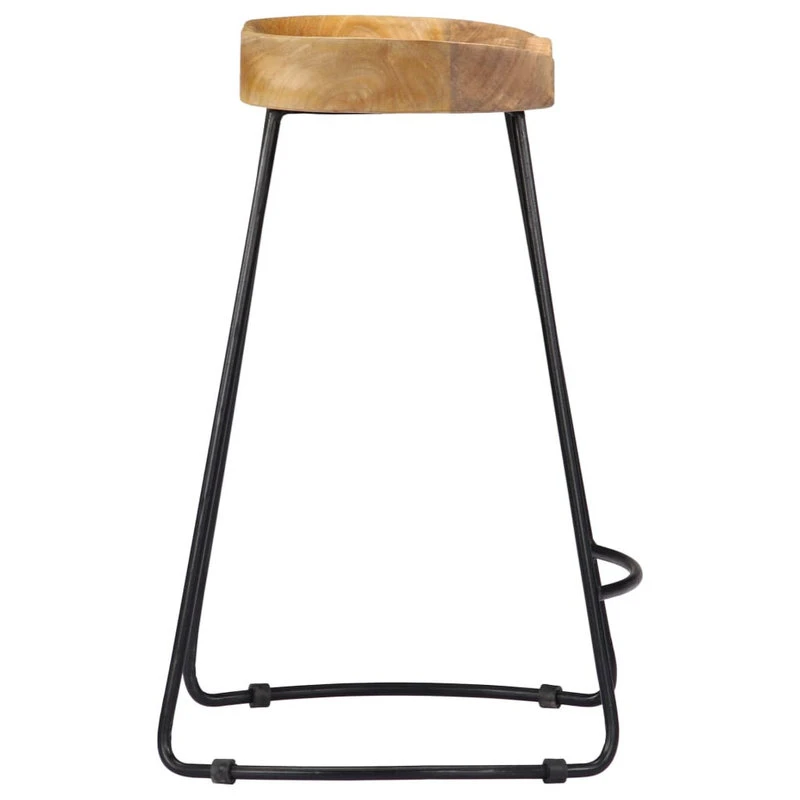 Vida XL International B.V. VidaXL 2x Solid Mango Wood Gavin Bar Stools Dining Chairs Set Bistro Furniture 5 Vida XL International B.V. VidaXL 2x Solid Mango Wood Gavin Bar Stools Dining Chairs Set Bistro Furniture - Image 5