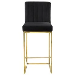 Meridian Furniture Giselle Velvet Counter Stool, Black, Gold Base -CHAMPRO shop 5a51ad300274148a 4913 w800 h800 b1 p0