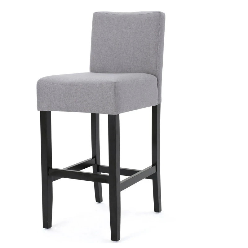 GDFStudio GDF Studio Ester Modern Fabric Barstool, Set Of 2, Light Gray 5 GDFStudio GDF Studio Ester Modern Fabric Barstool, Set Of 2, Light Gray - Image 5