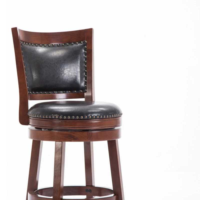 Boraam Industries, Inc. Bristol Swivel Stool, 24", Cherry 2 Boraam Industries, Inc. Bristol Swivel Stool, 24", Cherry - Image 2