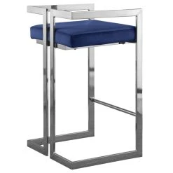 Meridian Furniture Ezra Counter Stool, Set Of 2, Navy Velvet, Chrome Base -CHAMPRO shop 5d410eea0dd7057a 8325 w800 h800 b1 p0