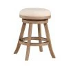 Boraam Industries, Inc. Fenton Swivel Stool, Driftwood Wire-Brush & Ivory, Counter Height