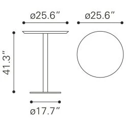 Zuo Modern Contemporary Bergen Bar Table Walnut -CHAMPRO shop 5e9187c200f5c178 8496 w800 h800 b1 p0