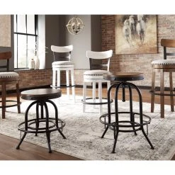 Ashley Furniture Industries Valebeck Brown Upholstered Counter Height Swivel Barstool -CHAMPRO shop 610132ff0f40430b 4124 w800 h800 b0 p0