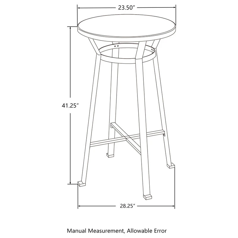 Glitzhome 3 Piece Pub Table And Bar Chair Set 5 Glitzhome 3 Piece Pub Table And Bar Chair Set - Image 5