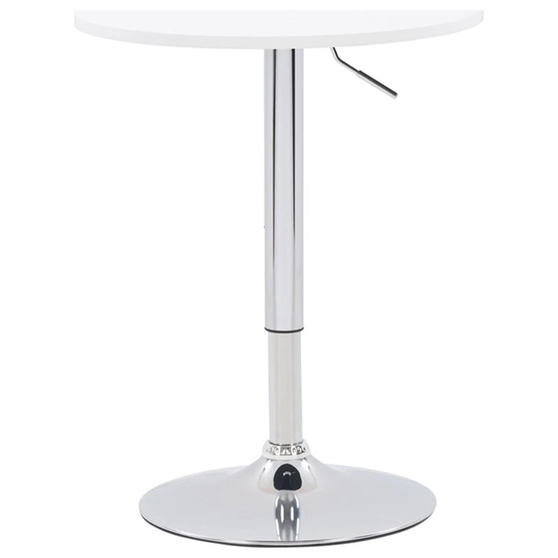 CorLiving Distribution LLC CorLiving Adjustable Round Pub Table - White And Metal 1 CorLiving Distribution LLC CorLiving Adjustable Round Pub Table - White And Metal