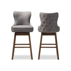 Baxton Studio Gradisca Brown Wood And Tufted Swivel Barstool, Set Of 2, Gray 7 Baxton Studio Gradisca Brown Wood And Tufted Swivel Barstool, Set Of 2, Gray -CHAMPRO shop 637149040196a32d 2470 w800 h800 b1 p0