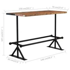Vida XL International B.V. VidaXL Bar Table Solid Reclaimed Wood Multicolor Kitchen Dining Room Table 14 Vida XL International B.V. VidaXL Bar Table Solid Reclaimed Wood Multicolor Kitchen Dining Room Table -CHAMPRO shop 645131cb00ab15a6 0025 w800 h800 b1 p0