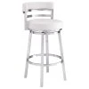 Armen Living Madrid Swivel Stool, White, 26"