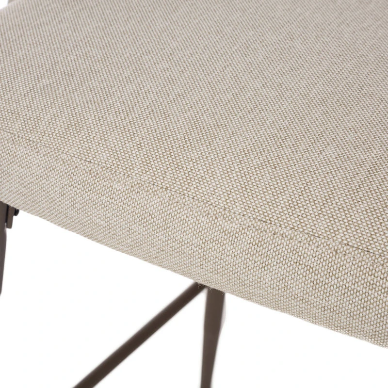 Glitzhome Pale Fabic/Leatherette Bar Stool With Tapered Metal Legs, Set Of 2, Pale Grey 6 Glitzhome Pale Fabic/Leatherette Bar Stool With Tapered Metal Legs, Set Of 2, Pale Grey - Image 6