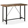 Vida XL International B.V. VidaXL Bar Table Polished 59" Steel Solid Reclaimed Wood Bistro Pub Dining
