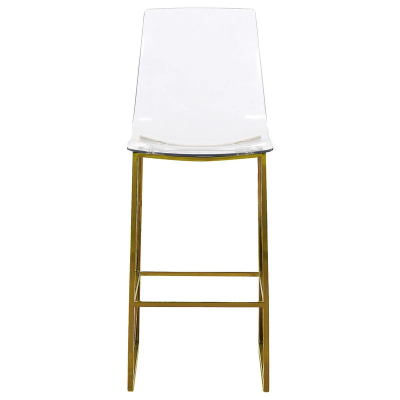 Meridian Furniture Lumen Gold Metal/Acrylic Stool, Gold Base 2 Meridian Furniture Lumen Gold Metal/Acrylic Stool, Gold Base - Image 2