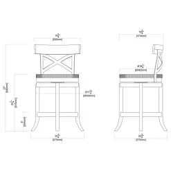 Boraam Industries, Inc. 24" Myrtle Counter Stool, Wire-Brush -CHAMPRO shop 6631a0f10efe25a0 2726 w800 h800 b1 p0
