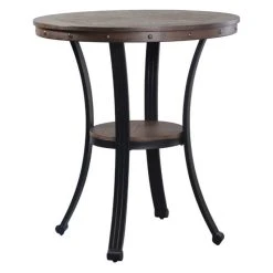 Linon Home Decor Products Linon Franklin Metal And Wood Pub Table In Rustic Umber Brown