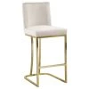 Meridian Furniture Heidi Velvet Counter Stool, Cream