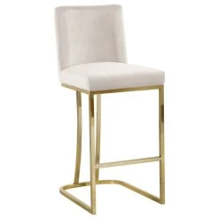 Meridian Furniture Heidi Velvet Counter Stool, Cream